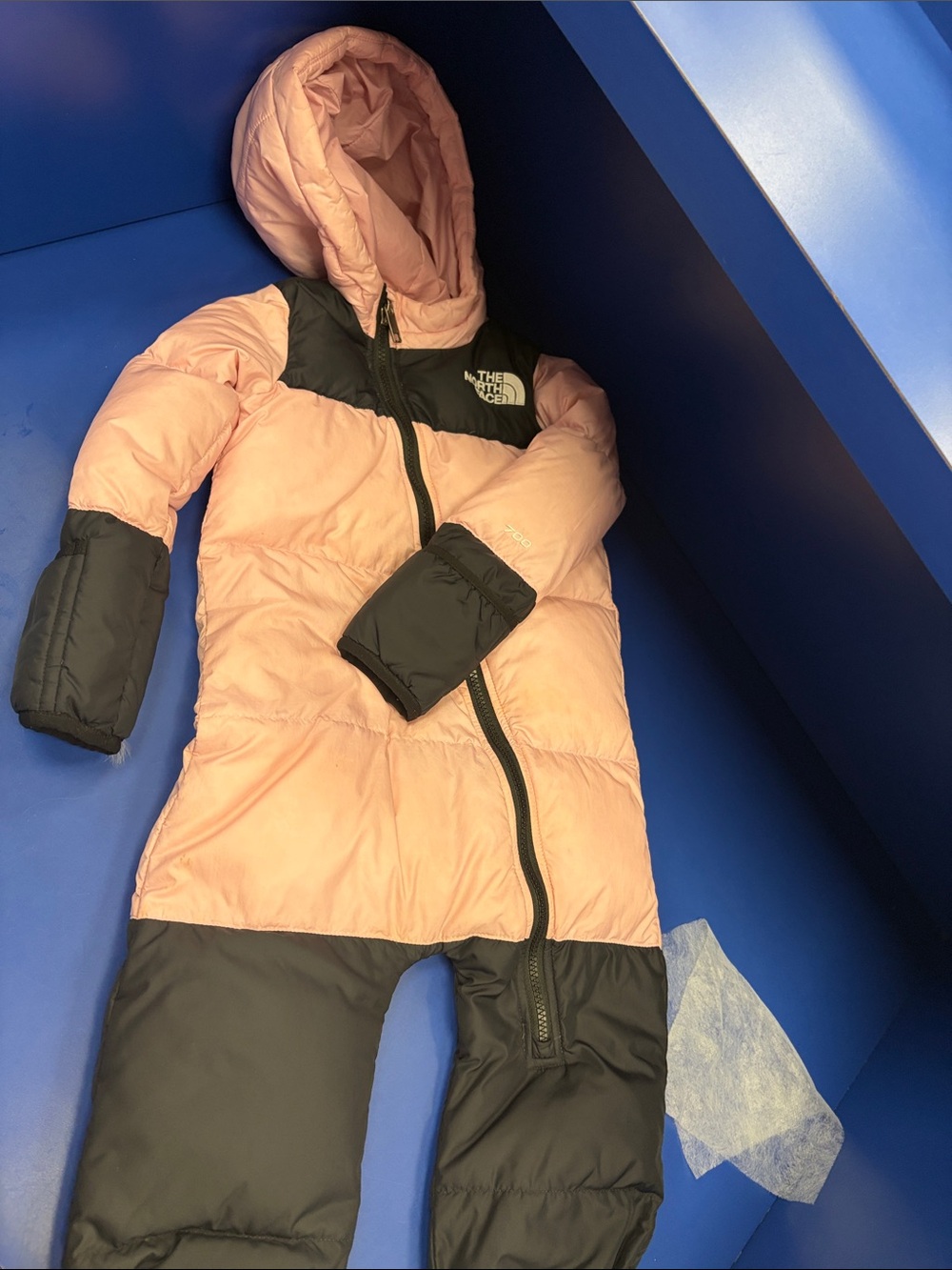 The North Face Pink and Black Insulated One-Piece Snowsuit